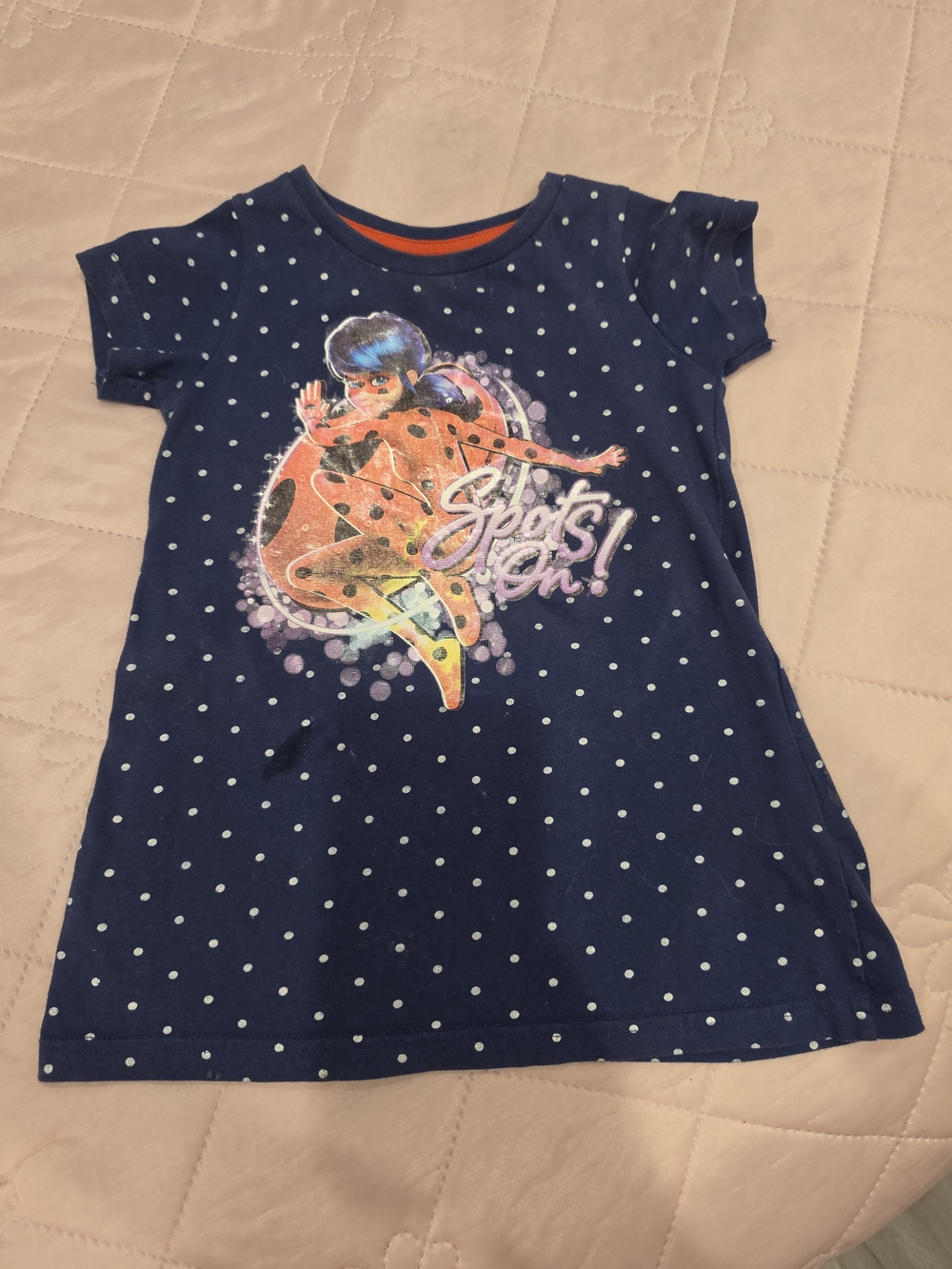 Ag Adriano Goldschmied Navy Polka Dot Graphic Dress LADY BUG